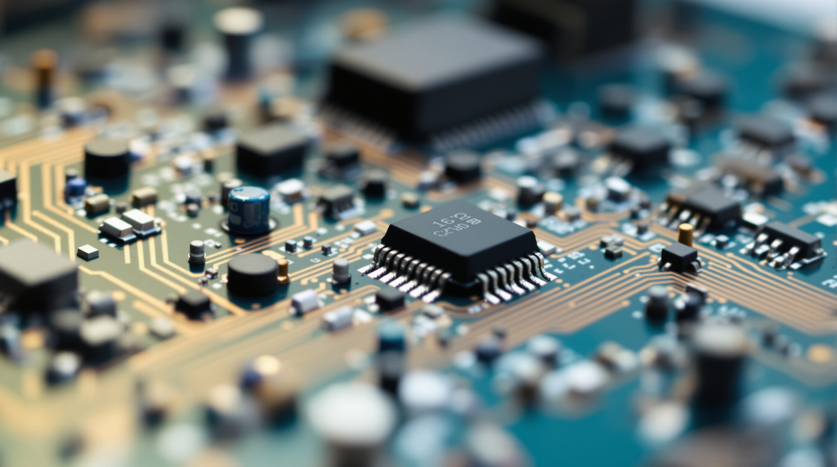 Electronic components on circuit board